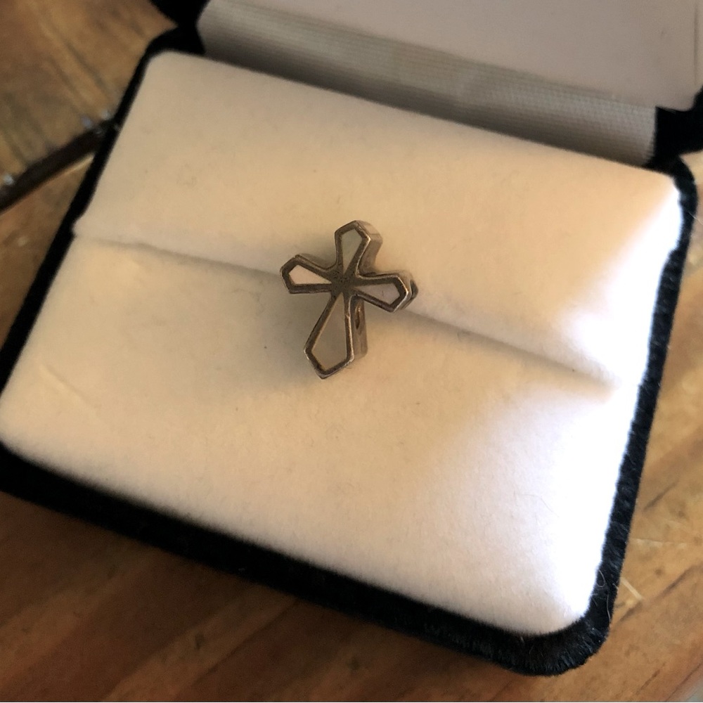 Pearlescent Cross charm